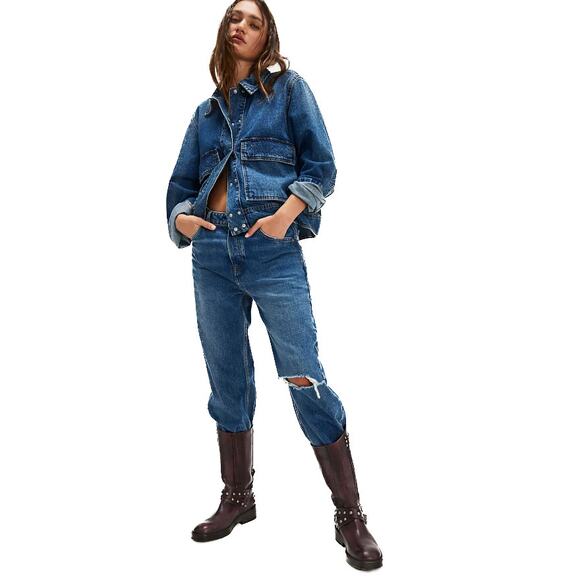 Free People We The Free Janey Engineer Leather Studded Wine Fresco Boots Size 9 - Picture 7 of 9